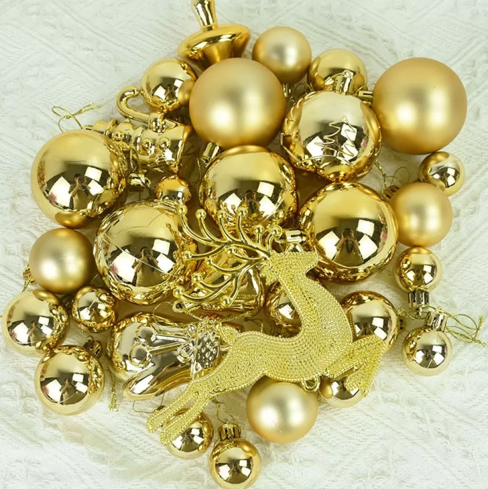 Shop Boite De 30 Décorations De Noël - Or Décorations De Noël Dorées