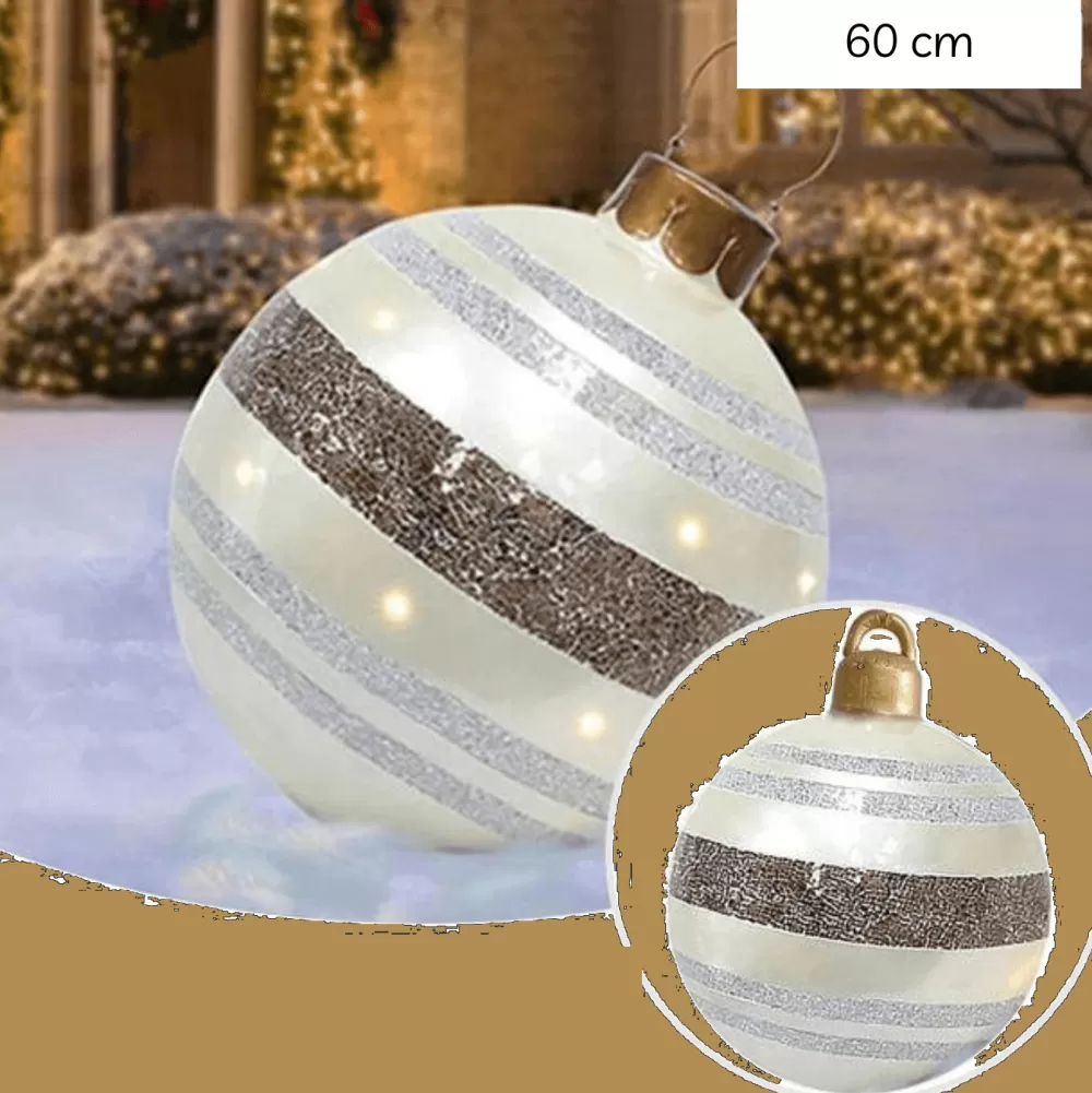 Best Sale Boule De Noël Gonflable 60 Cm - Argent Structures Gonflables De Noël | Décorations De Noël Argentées