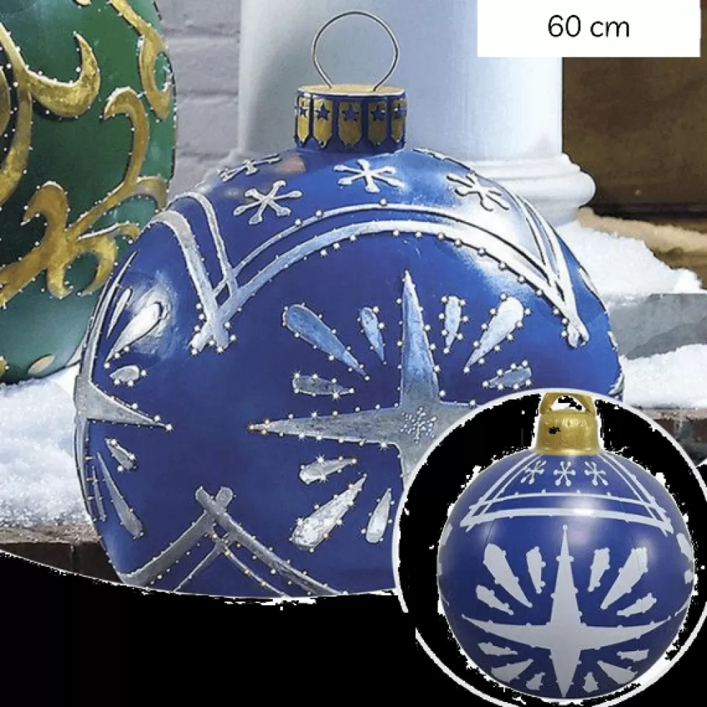 Discount Boule De Noël Gonflable 60 Cm - Flocon Bleu Décorations De Noël Scandinaves | Structures Gonflables De Noël