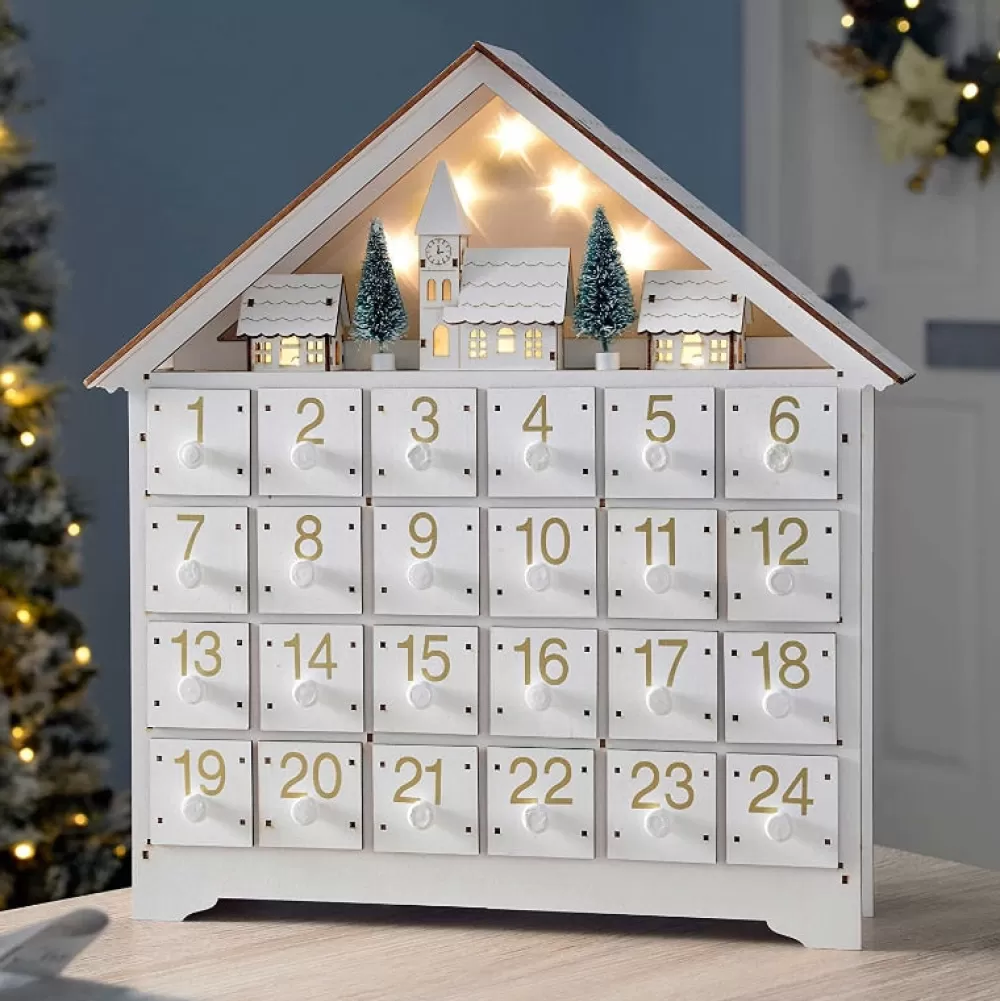 Clearance Calendrier De L'avent Sur Mesure : Maison Avec Lumière Led Calendriers De L'Avent De Noël