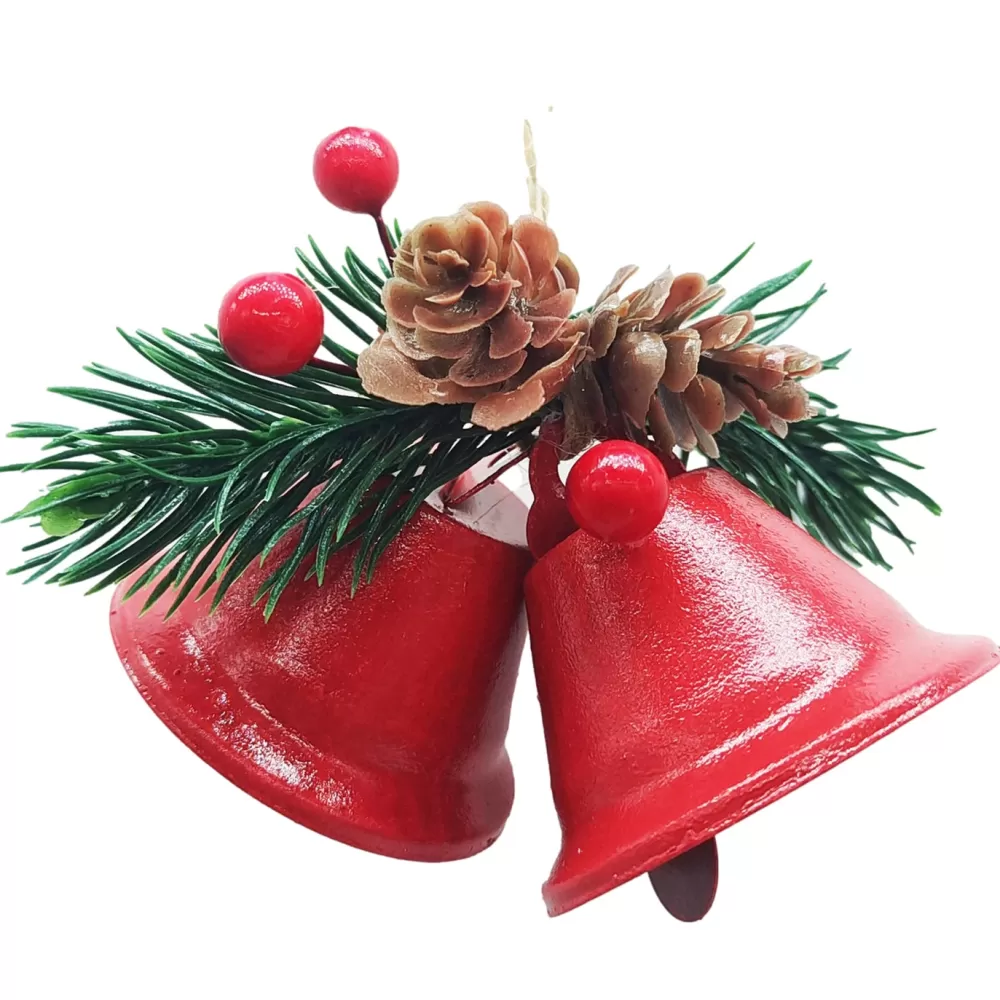 Cheap Cloche De Noël : Double Cloche Rouge Décorations De Noël Pas Cher | Décorations De Noël Rouges