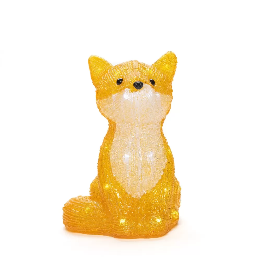 Discount Décoration De Noël En Acrylique - Renard Assis Personnages Illuminés De Noël