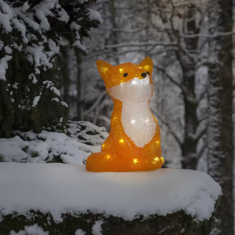 Discount Décoration De Noël En Acrylique - Renard Assis Personnages Illuminés De Noël
