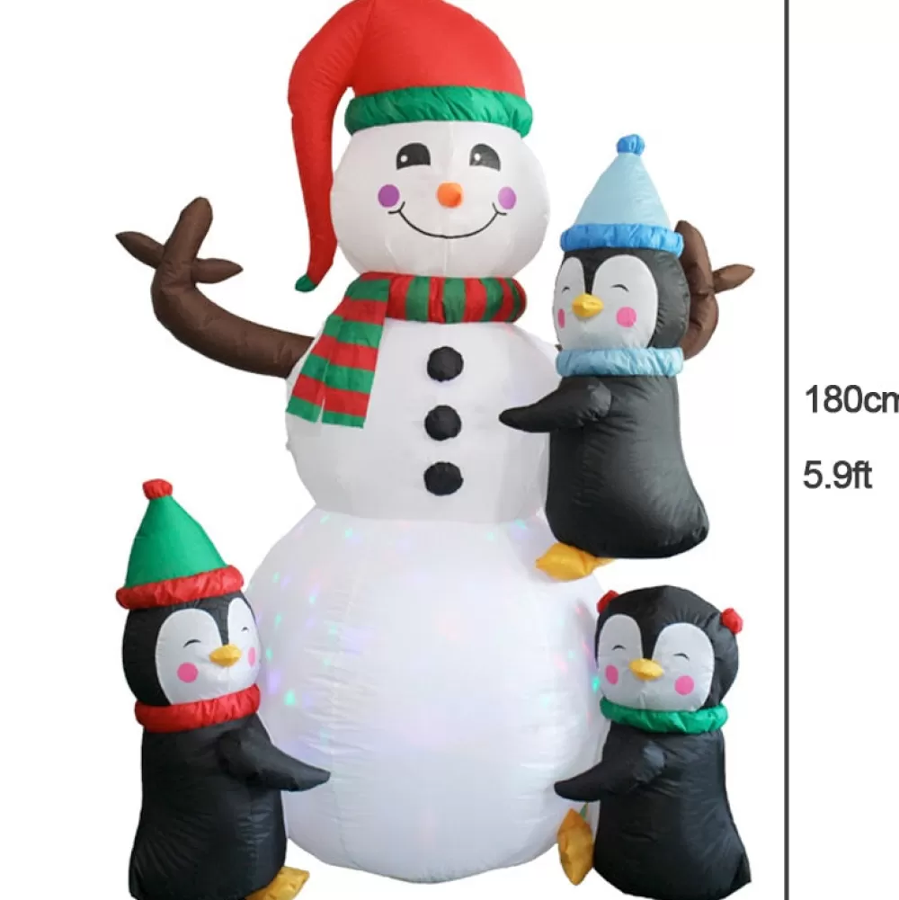 Cheap Décoration Noël Gonflable : Bonhomme De Neige Avec Pingouins Structures Gonflables De Noël
