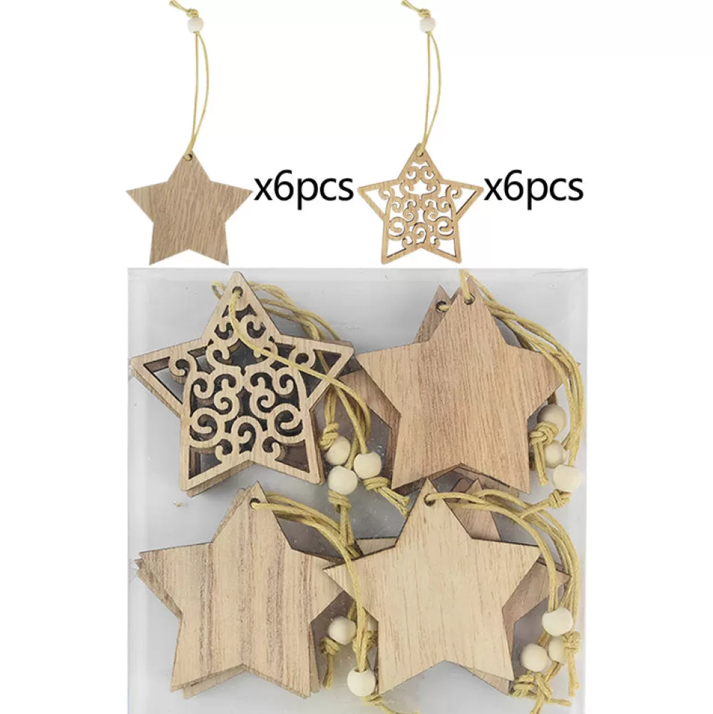 Clearance Forme En Bois - Étoiles De Noël Décorations De Noël Pas Cher | Formes De Noël En Bois