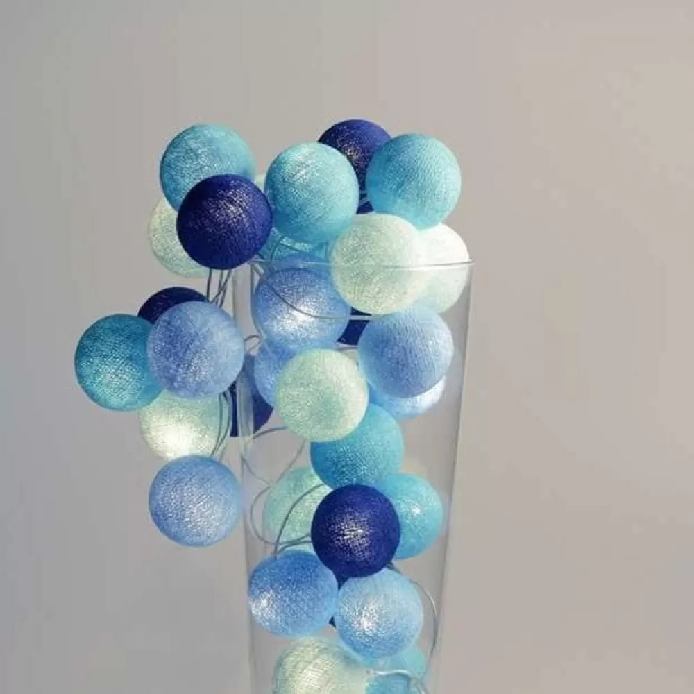 Discount Guirlande Lumineuse à Boules Bleues Décorations De Noël Scandinaves | Décorations De Noël Bleues