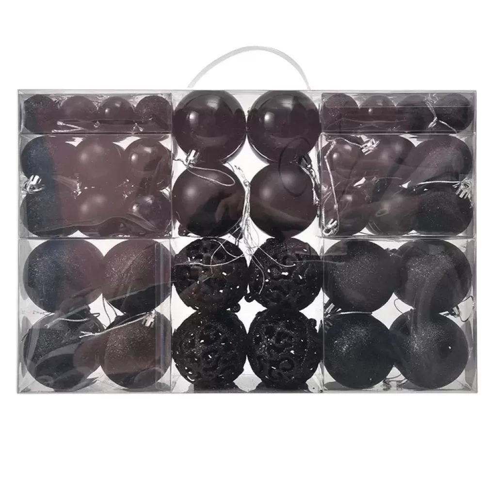 Hot Lot De 100 Boules De Noël Noir Lots De Boules De Noël