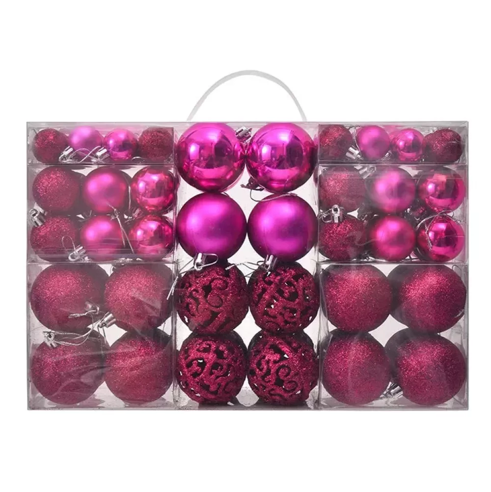 Clearance Lot De 100 Boules De Noël Rose Lots De Boules De Noël