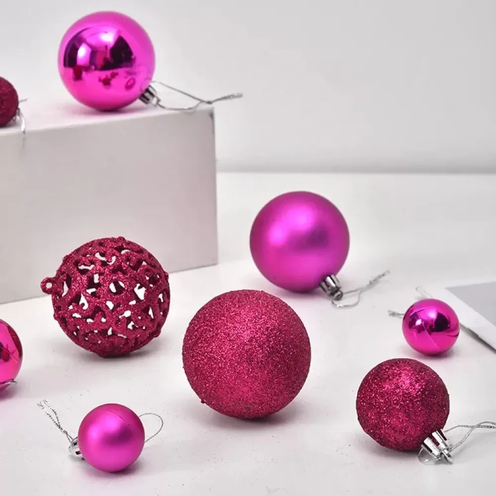 Clearance Lot De 100 Boules De Noël Rose Lots De Boules De Noël