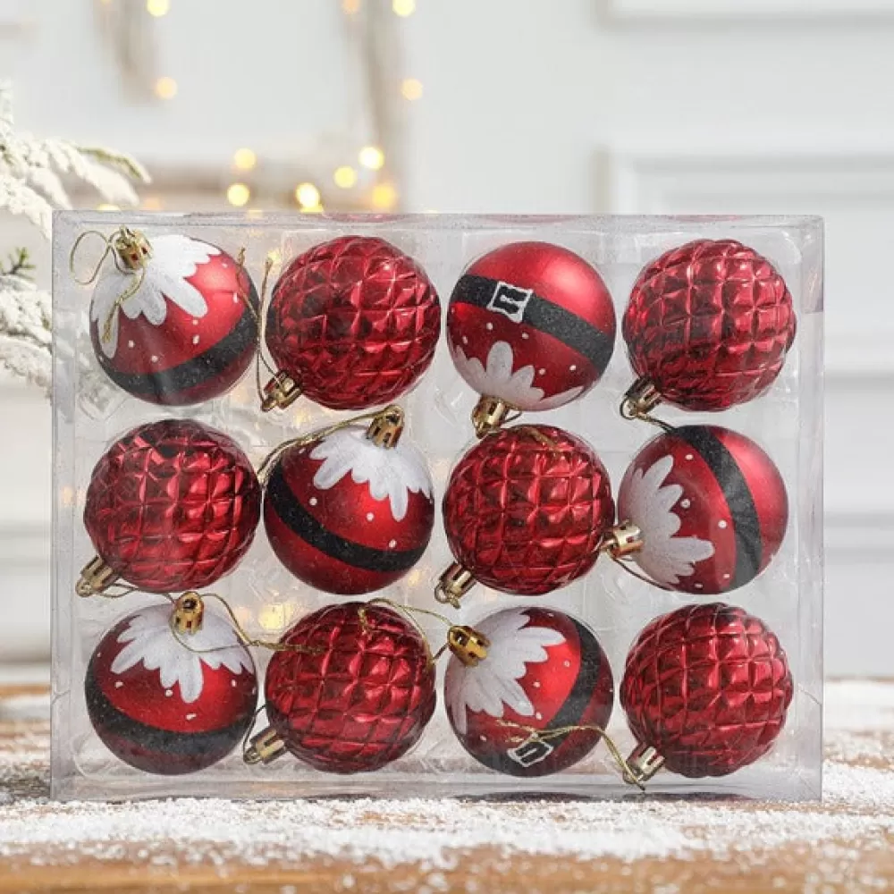 Flash Sale Lot De 12 Boules De Noël - Papa Noël Lots De Boules De Noël