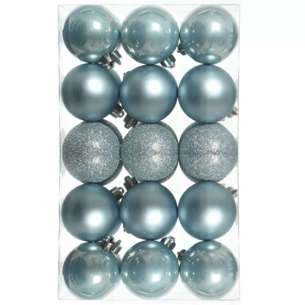 Discount Lot De 30 Boules De Noël Bleues 6 Cm Décorations De Noël Scandinaves | Décorations De Noël Bleues