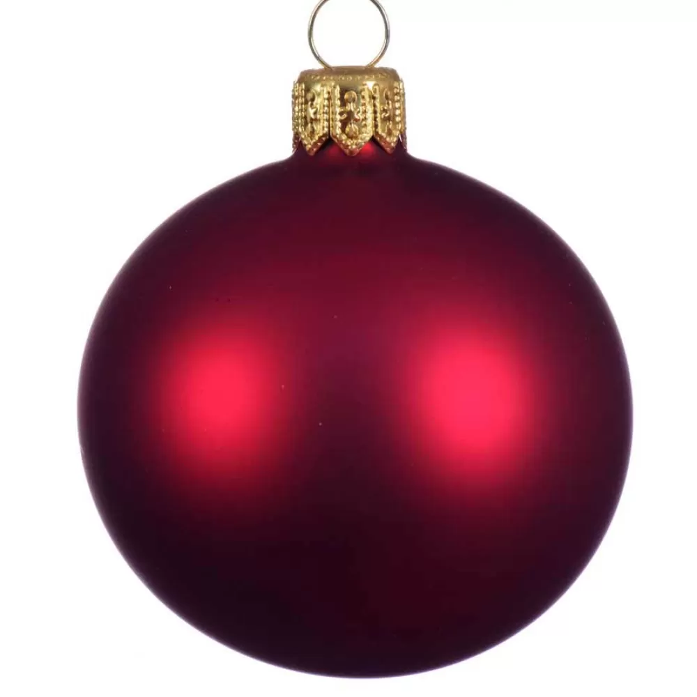 Best Lot De 4 Boules De Noël Mates 10 Cm - Bordeaux Décorations De Noël Pas Cher | Lots De Boules De Noël