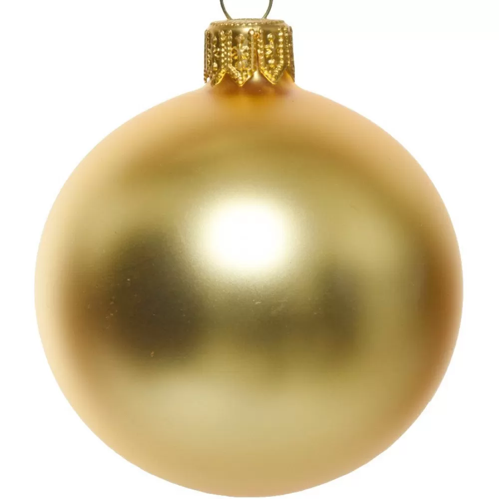 Cheap Lot De 4 Boules De Noël Mates 10 Cm - Or Décorations De Noël Dorées | Lots De Boules De Noël