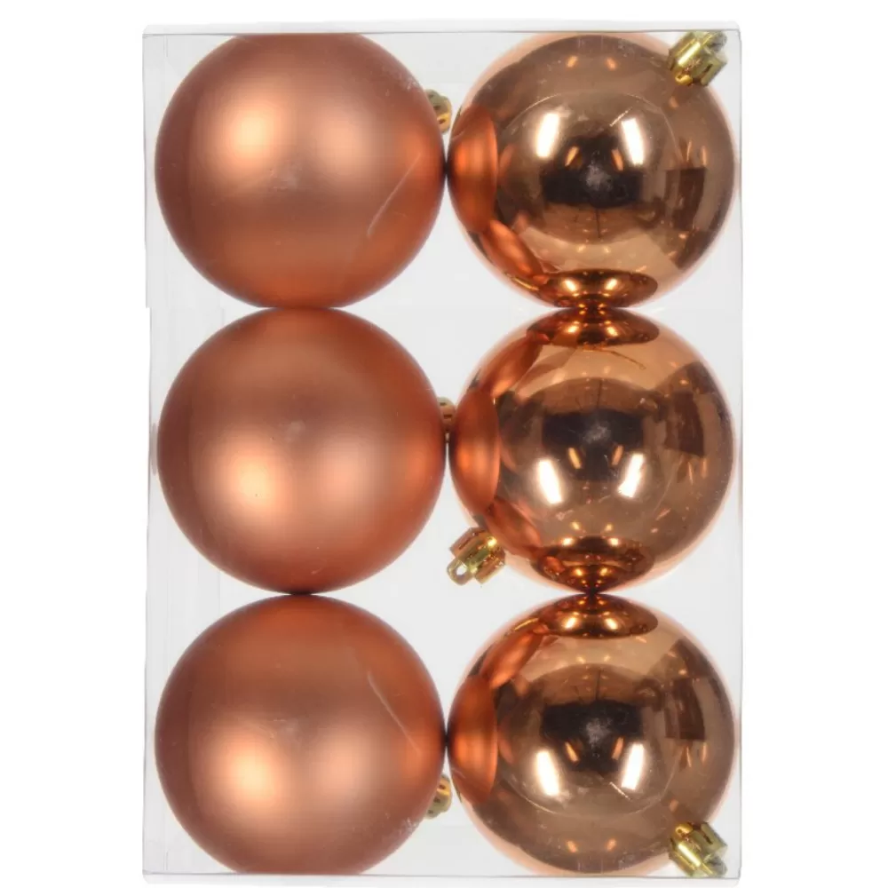 Cheap Lot De 6 Boules De Noël Cuivre 8 Cm Décorations De Noël Pas Cher | Lots De Boules De Noël