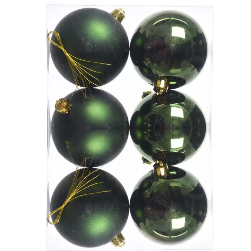 Best Lot De 6 Boules De Noël Vertes 8cm Décorations De Noël Vertes | Lots De Boules De Noël