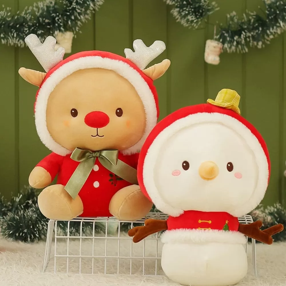 Hot Peluche De Noël - Renne Du Père Noël Et Bonhomme De Neige Décorations De Noël Pas Cher | Peluches De Noël