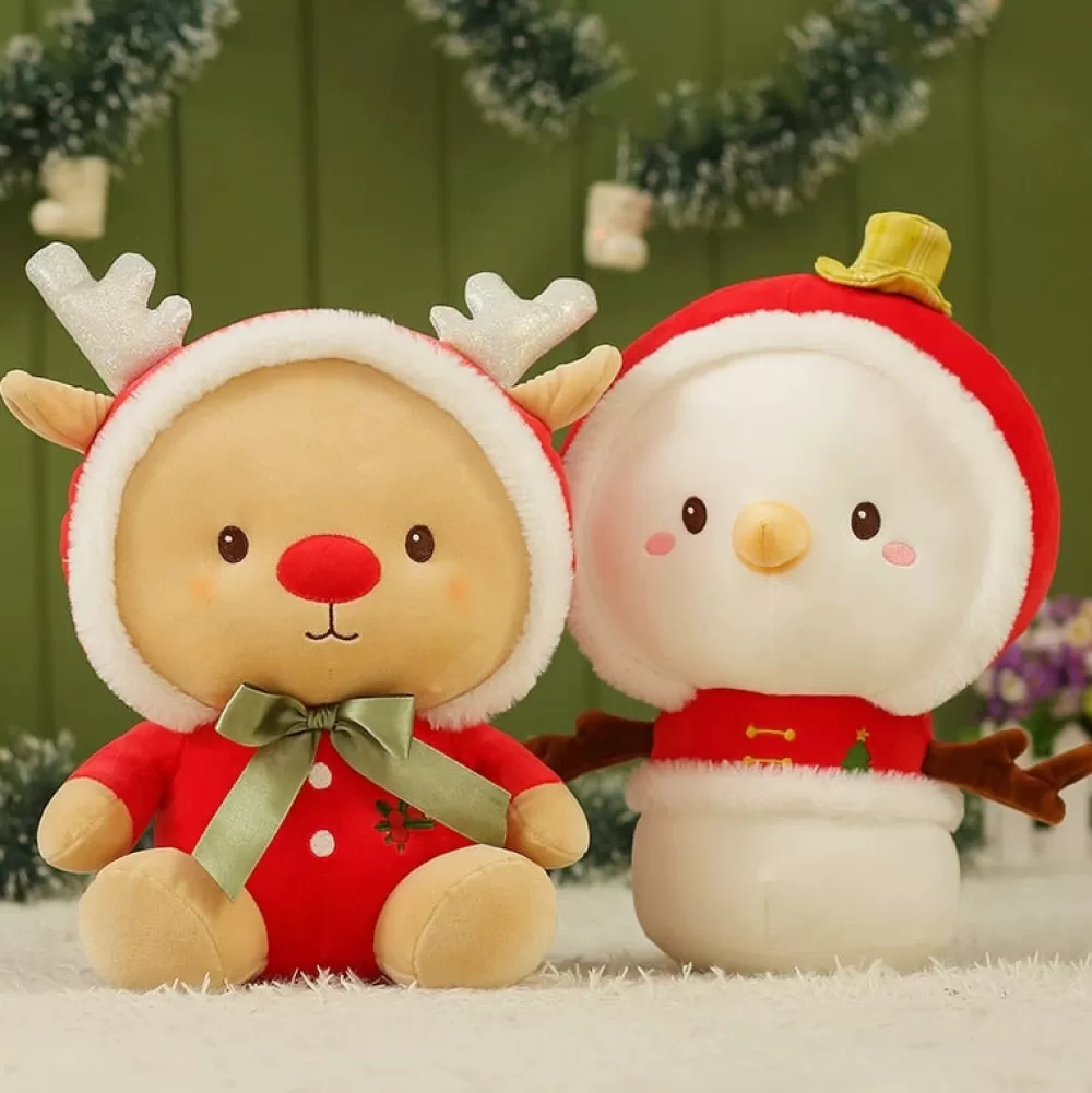 Hot Peluche De Noël - Renne Du Père Noël Et Bonhomme De Neige Décorations De Noël Pas Cher | Peluches De Noël
