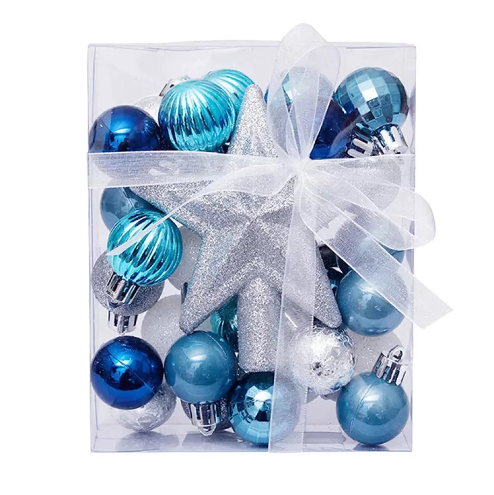 Cheap Petit Kit De Décorations De Noël - Bleu Et Argent Décorations De Noël Scandinaves | Décorations De Noël Bleues