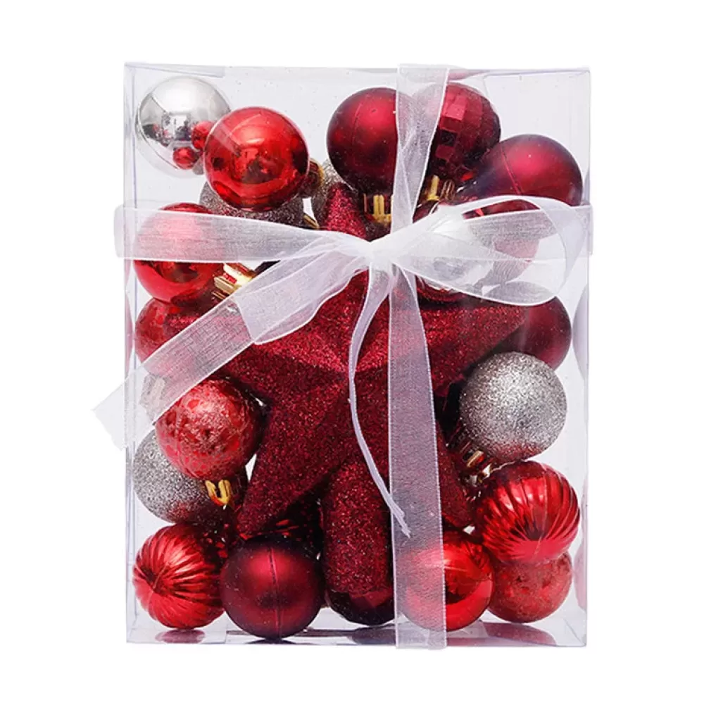 Clearance Petit Kit De Décorations De Noël - Rouge Et Argent Décorations De Noël Rouges | Décorations De Noël Argentées