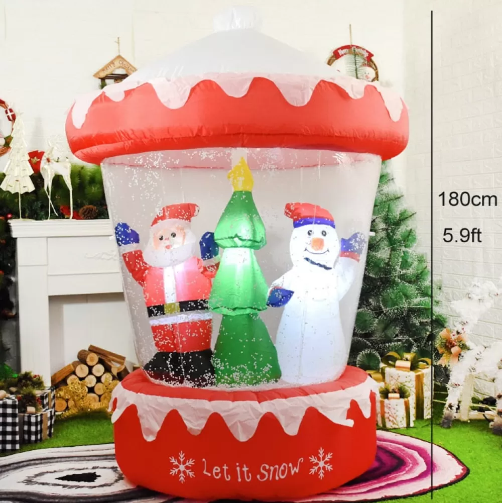Cheap Structure De Noël Gonflable : Manège Enneigé Avec Père Noël Sapin Bonhomme De Neige Structures Gonflables De Noël
