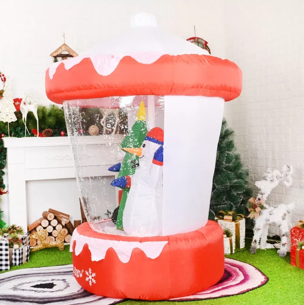 Cheap Structure De Noël Gonflable : Manège Enneigé Avec Père Noël Sapin Bonhomme De Neige Structures Gonflables De Noël