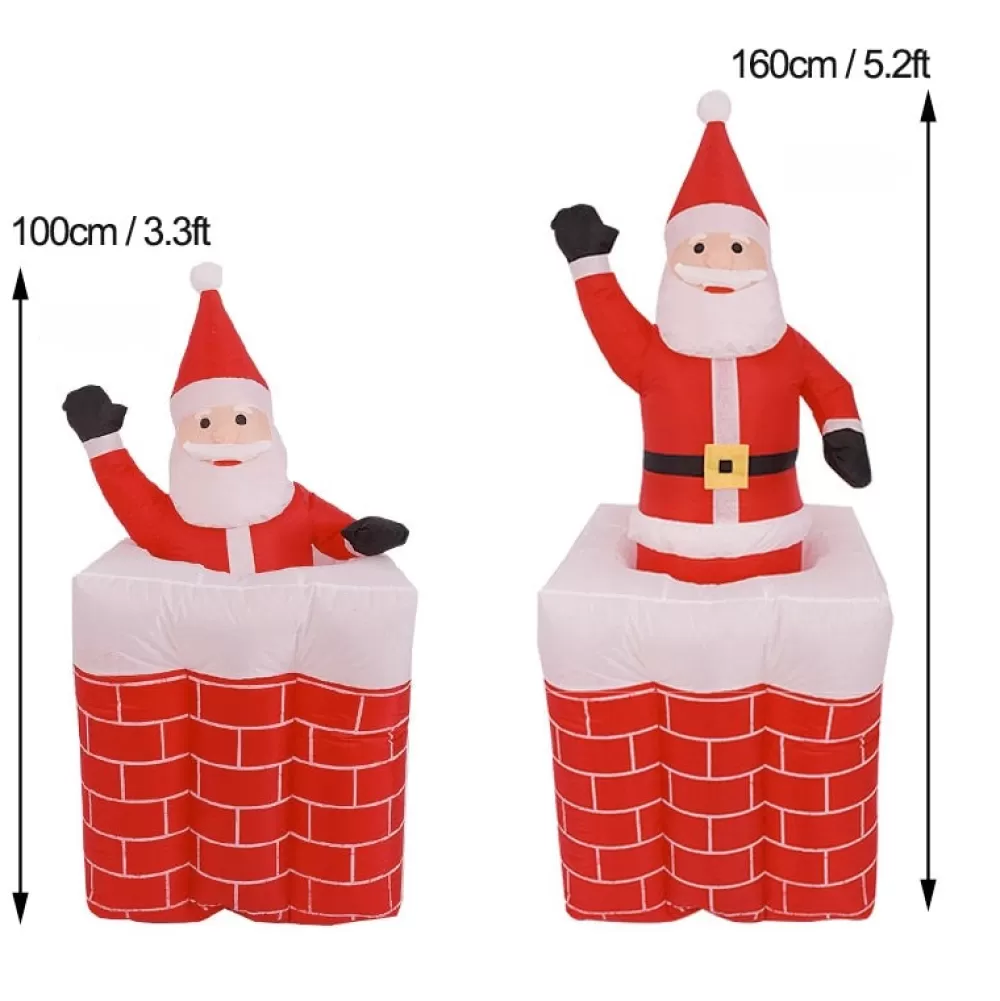Store Structure De Noël Gonflable : Père Noël Sortant De La Cheminée Structures Gonflables De Noël