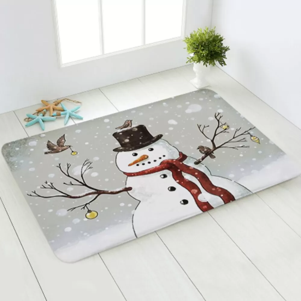 Best Sale Tapis Blanc De Noël - Bonhomme De Neige Tapis De Noël | Décorations De Noël Scandinaves