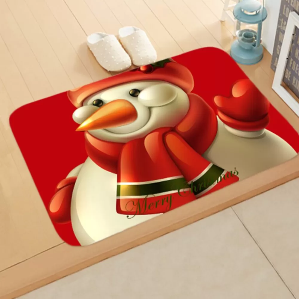 Best Tapis De Noël - Bonhomme De Neige Avec écharpe Tapis De Noël