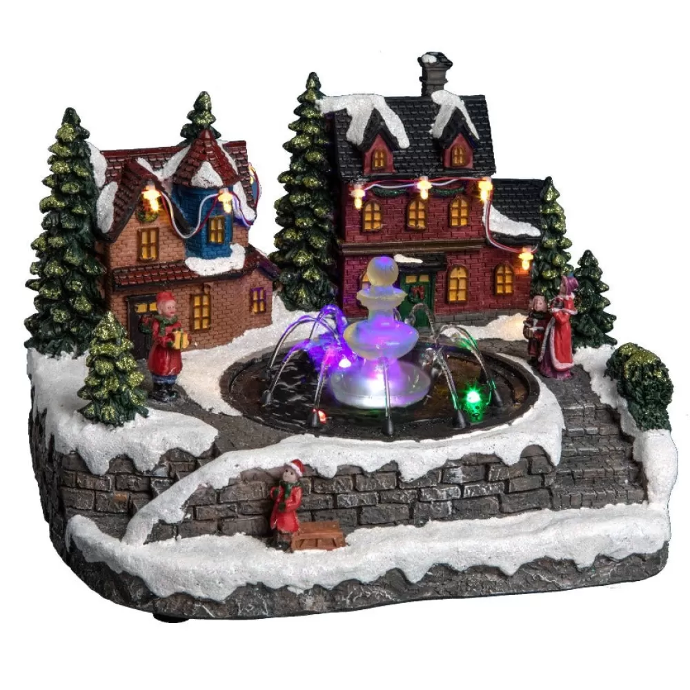 Flash Sale Village Lumineux De Noël - Fontaine Villages De Noël